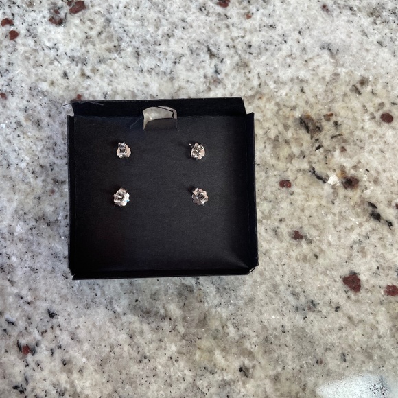 2-Pc. Set Cultured Freshwater Pear& White SapphireStud Earrings in Sterling Silv - Picture 4 of 4